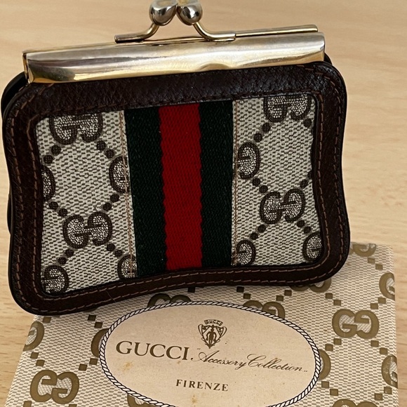 Rare Gucci GG Supreme Kiss Lock Coin Purse EUC Box Circa 1979-80 - Picture 15 of 16